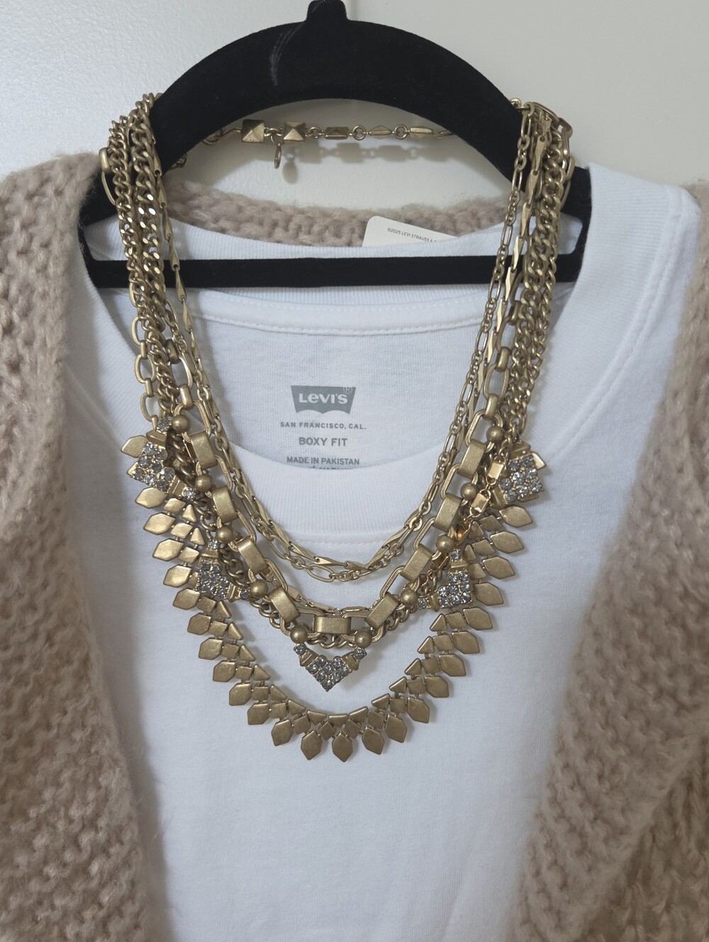 Stella & Dot Sutton Statement Necklace - Gold & Crystal (5-in-1 Versatile)